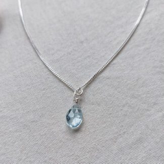 aquamarine necklace silver