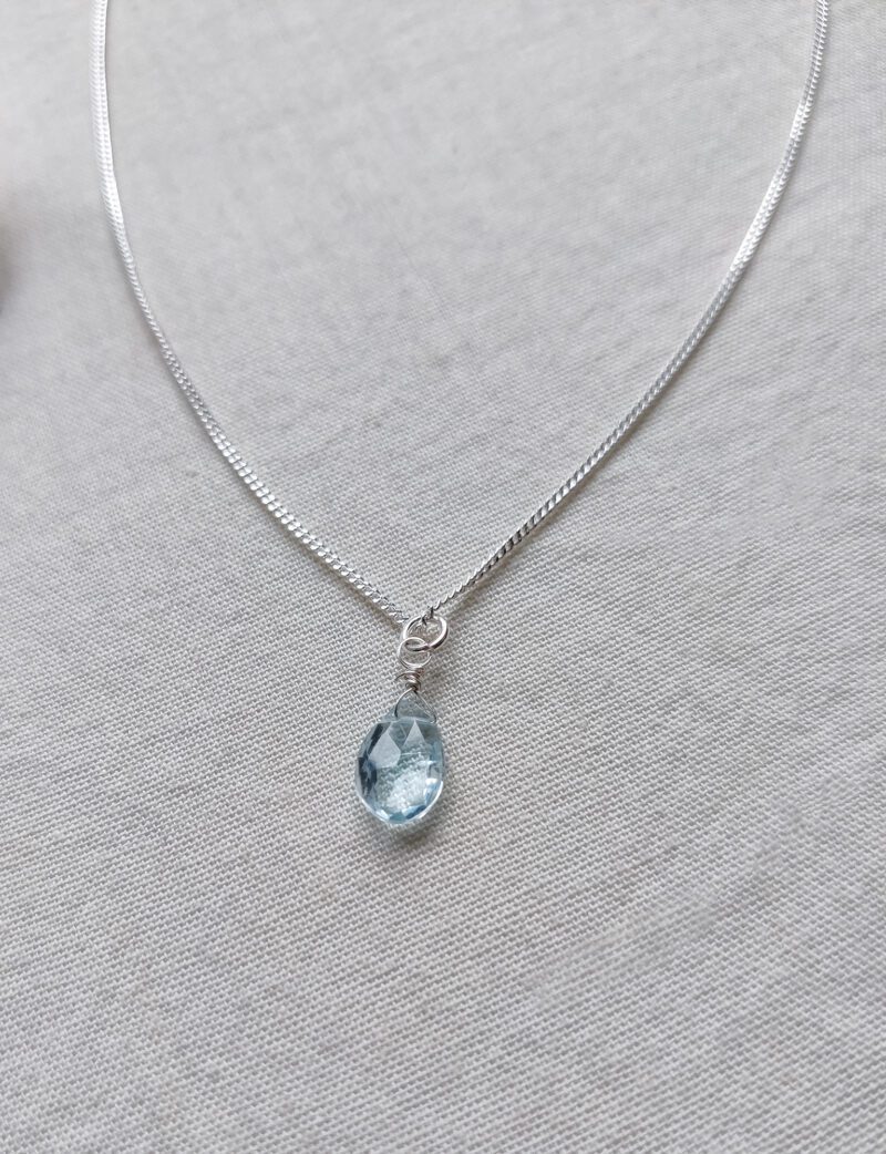 aquamarine necklace silver