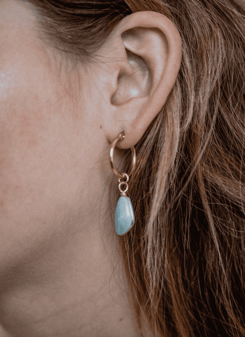 amazonite hoops