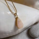 pink opal pendant in a necklace quartz